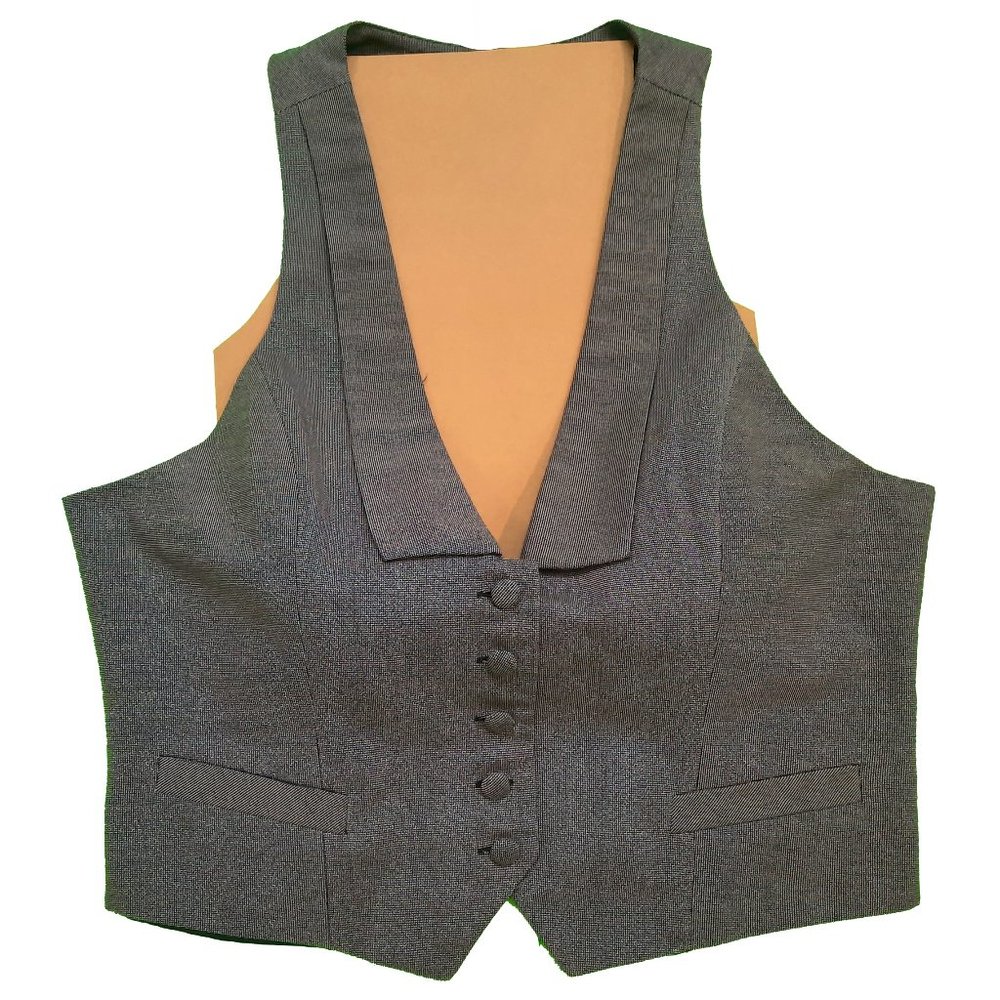 Vintage Worthington Grey Vest Cropped Racer Back Sz M